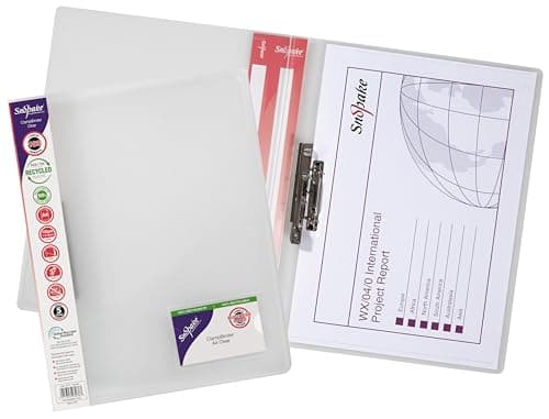 Image of Snopake 12772 A4 Clamp Binder with 100 Sheet Capacity - Clear (Pack of 10)