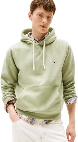 Image of Tommy Hilfiger Men’s Seasonal Fleece Hoodie with Kangaroo Pocket, Green (Earth Sage), M