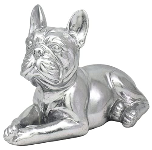Image of Lesser & Pavey Silver Art French Bulldog Lying Designed Ornament | Home Decor Animal Ornaments For All Homes or Offices | Decorative Home Accessories For All Types of Homes