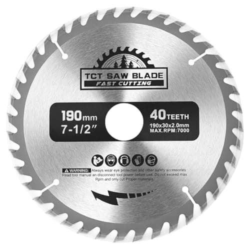Image of Flintronic Circular Saw Blade, 190mm x 40 Teeth x 30mm Bore TCT Circular Wood Saw Blade, Fine Finish Wood Cutting saw Blades, Thin Kerf Woodworking Saws blade for Plywood, Alloy Steel