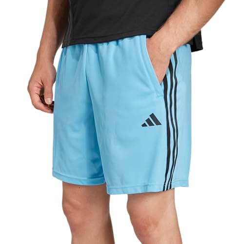 Image of adidas Men's Train Essentials Pique 3-Stripes Training Shorts, Semi Blue Burst/Black, XS