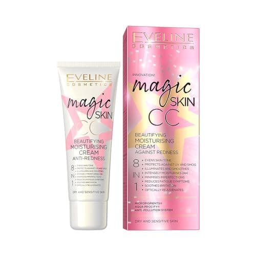 Image of Eveline Cosmetics Magic Skin CC Beautifying 8-in-1 Moisturizing Cream for Redness with Hyaluronic Acid, 24k Gold, and Vitamin E - 50ml
