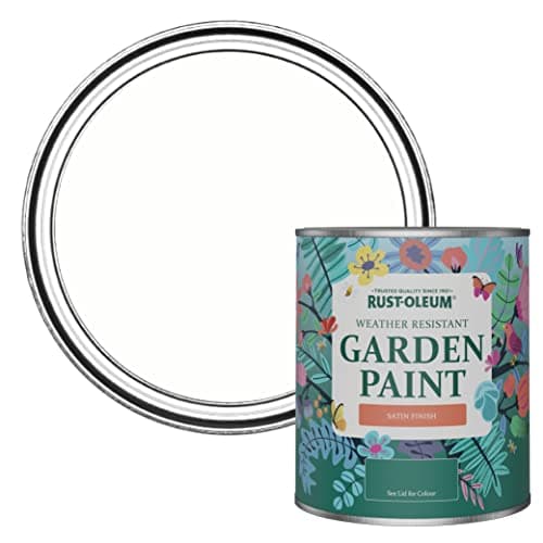 Image of Rust-Oleum White Mould-Resistant Garden Paint In Satin Finish - Chalk White 750ml