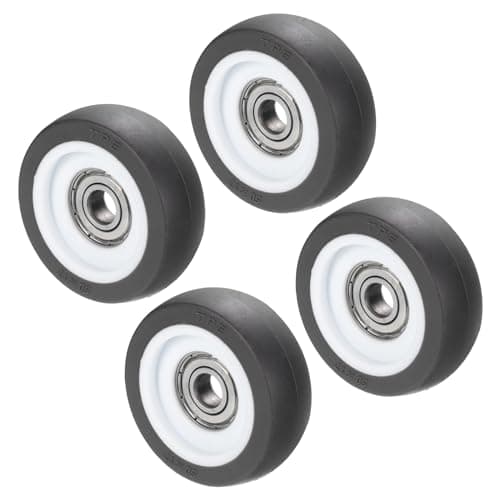Image of PATIKIL Nylon Pulley Wheel 8x50x16mmmm, 4 Pack 626zz Bearing Sliding Conveyor Roller Wheel for Door Window Drawer Hardware Driving Mechanical Equipment, Black