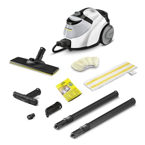Image of Kärcher SC 5 EasyFix Steam Cleaner with hot water connection, steam pressure: 4.2 bar, heating time: 3 min, area: approx. 150 m², tank: 0.5 l + 1.5 l, incl. floor cleaning set EasyFix and nozzles