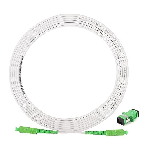 Image of Vesperia 1m(3.3ft) Armored Network Fibre Optic Cable SC/APC to SC/APC OS2 Simplex Singlemode 9/125μm LSZH FTTH 3.0mm Patch Cord Fiber Cables with Adapter Coupler