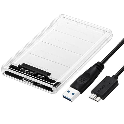 Image of NTQinParts 2.5" SATA USB 3.0 Clear Hard Drive Disk HDD SSD Enclosure External Laptop Case for Samsung 870 EVO SATA III SSD 2.5” Internal Solid State Drive 250GB 500GB 1TB 2TB 4TB
