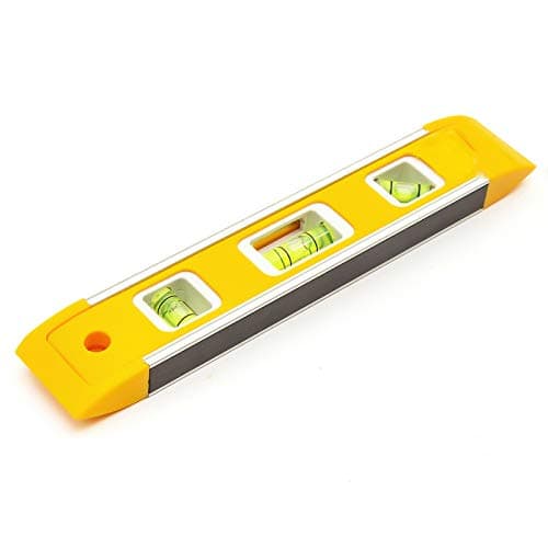 Image of Harlington Group Magnetic Spirit Levels Level Yellow 22.5cm / 9" Inch Torpedo Lightweight Small Brick Line Home DIY Work Hanging Tool 3 Vials 45 Degree Horizontal and Vertical