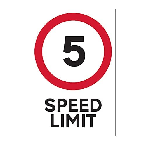 Image of 5mph Speed Limit Road Sign - 400mm x 600mm - Durable 3mm Foamed PVC Board, Non-Adhesive Safety Sign for Construction Sites & Traffic Control