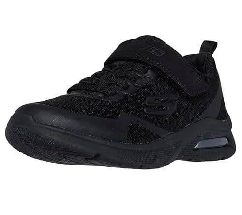 Image of Skechers Boy's Microspec Max Torvix Trainers, Black Textile & Trim, 2 UK Child