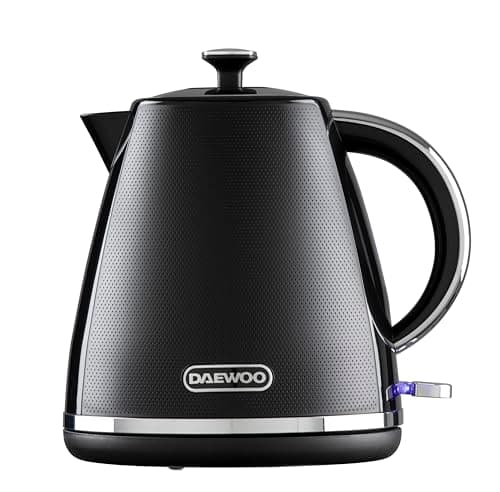 Image of Daewoo Stirling Collection, Pyramid Kettle 1.7 Litre, User Friendly, Easy Cleaning, Safety Features, 360° Swivel Base, Full Removable Lid, Water Level Gauge, Part Of A Collection, Black