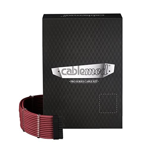 Image of CableMod C-Series Pro ModMesh Sleeved Cable Kit for Corsair Type 4 RM Black Label/RMi/RMX (Blood Red)
