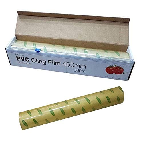 Image of TMZ ® Kitchen Roll Catering Cling Film Food Baking Wrapping 450mm x 300m Cutter