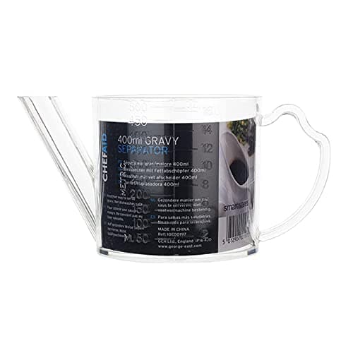 Image of Chef Aid Gravy Separator, 400ml Acrylic Plastic Jug with Measurment Markings for ease of use, Perfect for removing fat and lumps from Juices, BPA Free and Dishwasher Safe
