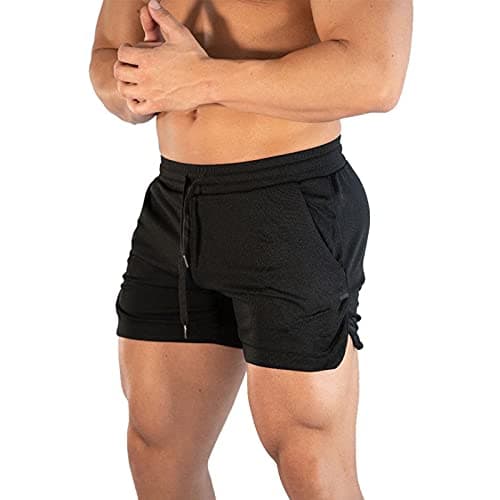 Image of NNGOTD Men's Workout Running Shorts Quick Dry Bodybuilding Weightlifting Pants Training Running Jogger with Pockets Slacks Relaxed Fit Big and Tall Activewear Trousers (Black,XXL)