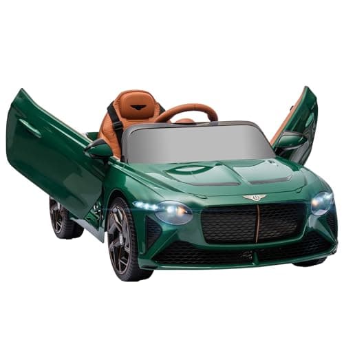 Image of HOMCOM Bentley Bacalar Licensed, 12V Kids' Electric Ride-On with Remote Control, Battery Powered Electric Car for Kids with Suspension Wheels, Horn, Lights, for Ages 3-5 Years - Green