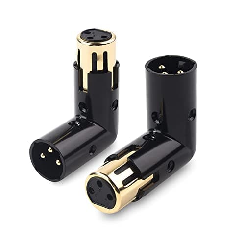 Image of Cable Matters 2-Pack Adjustable Male to Female Right Angle XLR Adapter in Black (XLR 90 Degree Adapter)