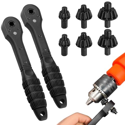 Image of Dayinkes 2PCS Drill Chuck Key, 3 in 1 Quick Release Drill Chuck Ratchet Wrench, Universal Double Head Ratchet Wrench Replacement Tool,Precision Gearing & Non-slip Grip, For Electric Drills Power Tools