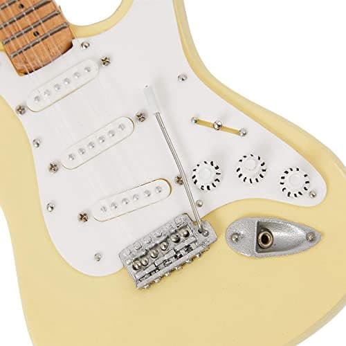 Image of Jimi Hendrix: 1968 White - Miniature Guitar Replica - Music Gifts - Handmade Ornamental 1/4 Scale - Includes a Display Box, Name Tag and Miniature Guitar Stand