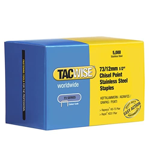 Image of Tacwise 1389 Type 73/12 mm Stainless Steel Staples for Plier Staplers, Pack of 5000