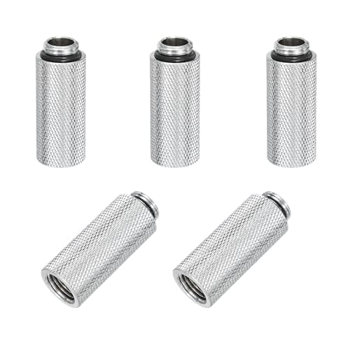 Image of sourcing map Male to Female Extender Fitting G1/4 x 40mm for PC Water Cooling System Silver 5pcs