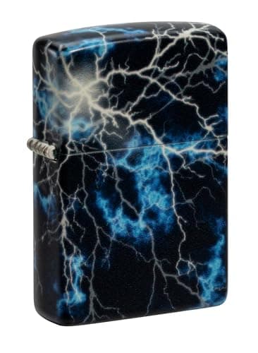 Image of Zippo Windproof Lighter, Lightning Design – 540° Glow-in-the-Dark – Refillable, Reusable, Windproof Design – Comes in Gift Box – Made in USA