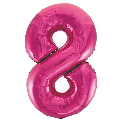 Image of Pink Number 8 Shaped Large Foil Balloon (86cm) 1 Piece - Perfect for Birthday Parties and Special Events