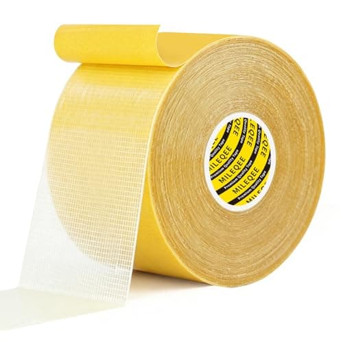 Image of MILEQEE 1 Roll Double Sided Tape Heavy Duty, 2inx66FT(20m), Universal High Tack Strong Wall Adhesive with Fiberglass Mesh, Super Sticky Resistente Clear Tape, Easy Use Transparent Tape…