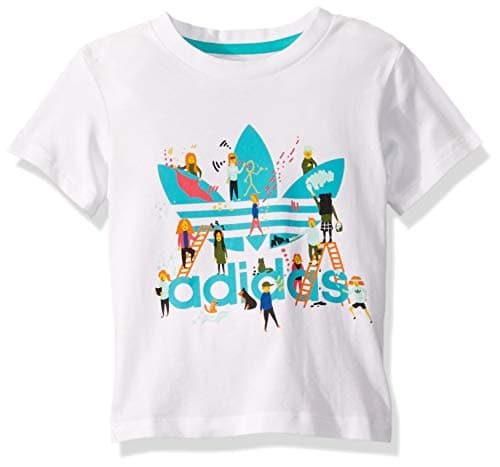 Image of adidas Originals Baby Girls' Infants Tee T-Shirt, White/Multi, 6 Months