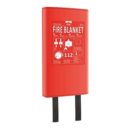 Image of ELRO FB1800 Fire Blanket, 1.8m x 1.2m, Silicon Coated Glassfiber, Safety Equipment, Conforms to EN1869, Includes Hardcover Sleeve, White