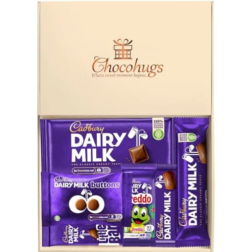 Image of Chocohugs Chocolate Gift Hamper Box | Filled with Assortment of Dairy Milk Selections | Box of Chocolates | Sweet Treat Gift Box | Assorted Dairy Milk Chocolate Selection Box Gift Hamper