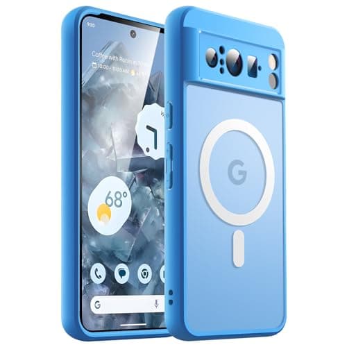 Image of JETech Magnetic Case for Google Pixel 8 Pro 6.7-Inch 2023, Compatible with MagSafe, Translucent Matte Back Shockproof Phone Cover (Bay)