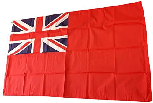 Image of NWFlags Red Ensign Flag 5ft x 3ft 75d Premium Polyester Suitable For Flagpoles | Strong Polyester 5x3 foot material Red Duster flag with Eyelets