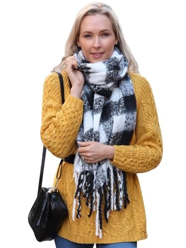 Image of Style Slice Women's Tartan Scarf Thick Warm Blanket Ladies Scarves, Plaid Check Long Large Oversized Soft Shawl and Wrap Christmas Gifts for Women