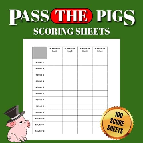 Image of Pass The Pig Score Sheets: 100 Page Score Keeping Book For 4 Players, Scoring Guide Included