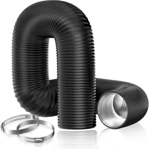 Image of Venture Flexible - Aluminum Ducting, Heavy-Duty Four-Layer Protection, for Heating Cooling Ventilation and Exhaust - Lightproof Ducting with 2 Hose clamp (12" (300mm) x 10M)