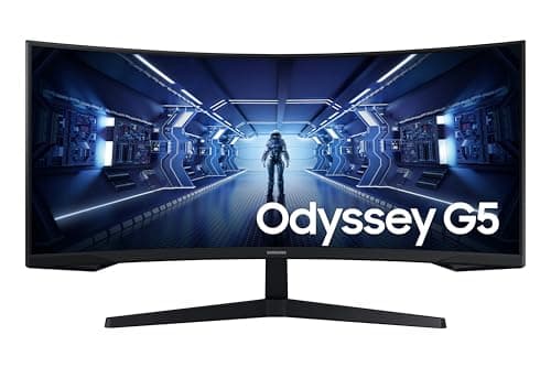 Image of Samsung Odyssey G5 LC34G55TWWPXXU 34" 1000R Curved Gaming Monitor - 165Hz, 1ms, 1440p WQHD, Freesync Premium, HDR10, HDMI, Displayport