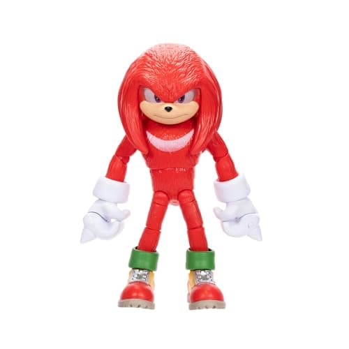 Image of Sonic The Hedgehog Sonic 3 Movie Knuckles Sonic Collector Toy Figure by Jakks Pacific, Stands 5” / 13 cm Tall, Highly Articulated for Boys/Girls, Officially Licensed 3 Movie, Suggested for Ages 3+