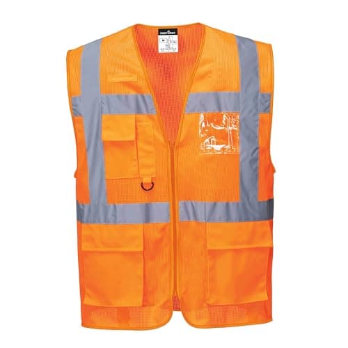 Image of Portwest C376ORRL Athens Mesh Air Executive Vest, Large, Orange