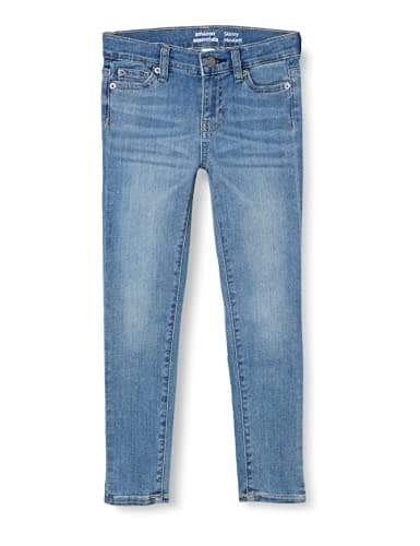 Image of Amazon Essentials Girls' Skinny Fit Stretch Jeans, Washed Blue, 6 Years Slim