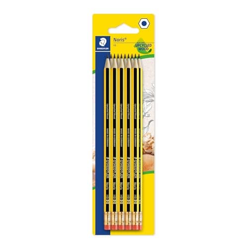 Image of STAEDTLER 122-2 BK10 Noris Graphite Pencil with Eraser Tip - HB (Pack of 10)