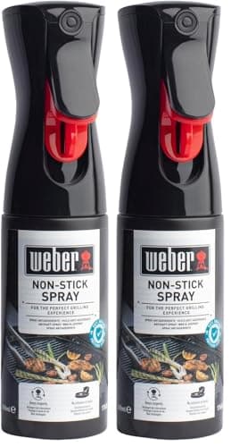 Image of Weber Non-Stick Spray 200ml, Non-stick Spray for Grill Grates, Mist Spray with wide coverage, 100% made from natural ingredients, for greasing the Grill Grates (17685) (Pack of 2)