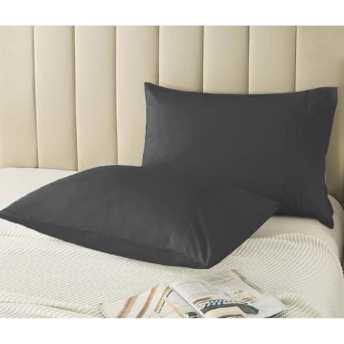 Image of EGYLIN Pillow Cases 2 Pack Standard Size 50x75 cm 100% Egyptian Cotton Pillowcases with Envelope Closure Super Soft Hotel Quality Pillow Covers Wrinkle, Fade, Stain Resistant Pillow Cases - Dark Gray