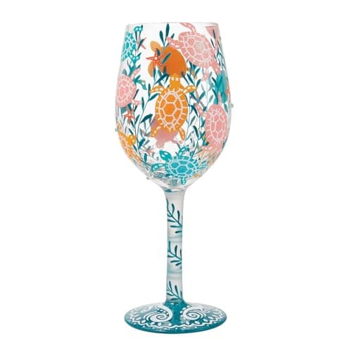 Image of Enesco Lolita Sea Turtle Delight Wine Glass