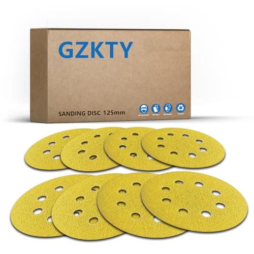 Image of GZKTY 125 mm Sanding Discs, 100 Pieces, 8 Holes, Grits 100, for 5 Inch Orbital Sanders