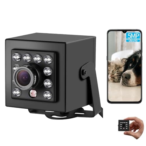 Image of REVODATA Mini 5MP PoE Security Camera, 940nm Invisible IR Night Vision, 3.6mm Lens(75° FOV), 5 Megapixels@20fps, Ultra HD IP Cam for Indoor Home Surveillance, Remote Viewing, Work with NVR (I708-POE)
