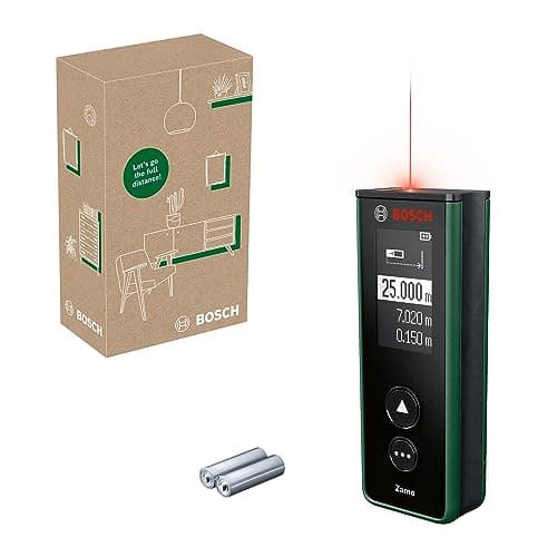 Image of Bosch laser measure Zamo 4th gen. (easy & precise measurement up to 25m, rechargeable batteries via USB-C®, with attachment function, in E-Commerce cardboard box)