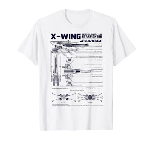 Image of Star Wars X-Wing Schematic Specs Graphic T-Shirt T-Shirt