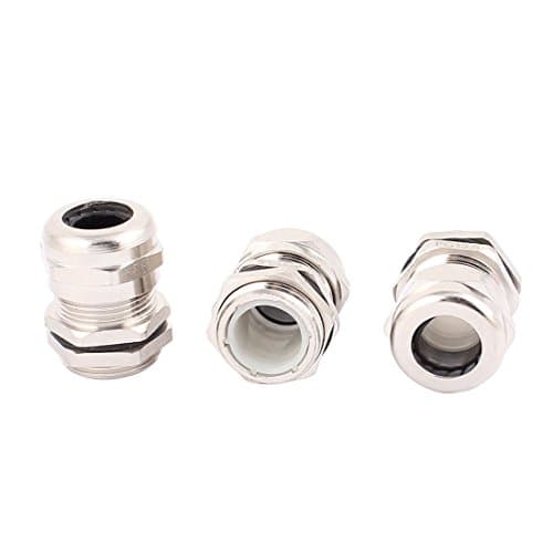 Image of Sourcingmap 3 Pcs PG13.5 Cable Gland Stainless Steel Waterproof Connector Fastener Locknut Stuffing for 6-12mm Dia Wire