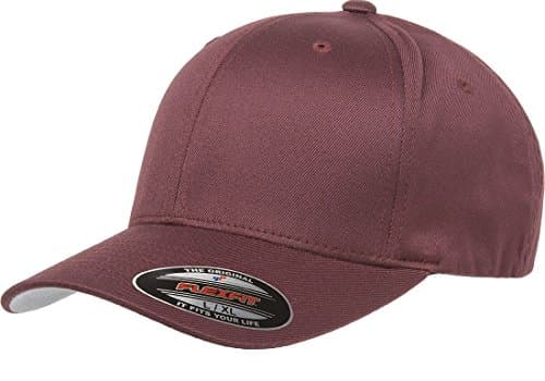 Image of Flex fit Men's Wooly Combed Twill Cap Large/X-Large Maroon
